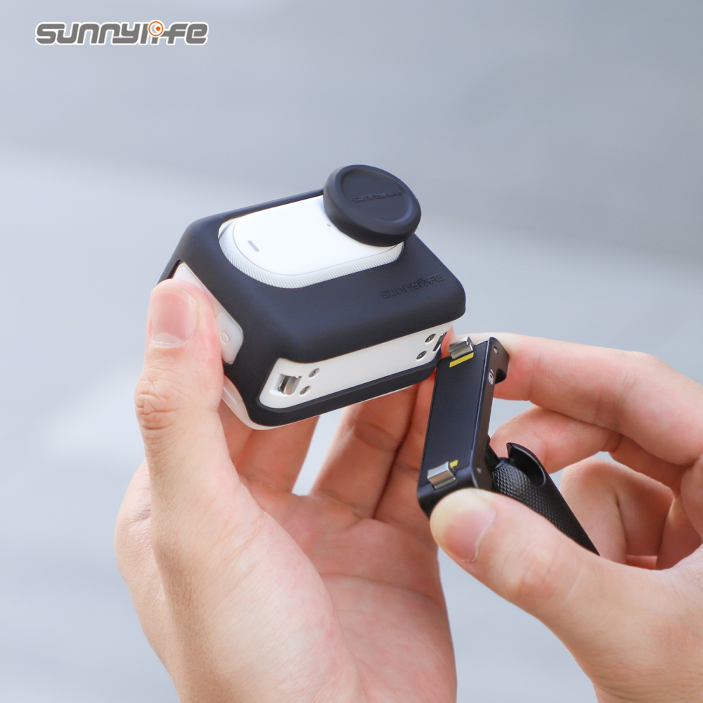 Sunnylife Silicone Cover Protective Case Camera Action Pod Lens Cover Protector Neck Strap Accessories for Insta360 GO 3S