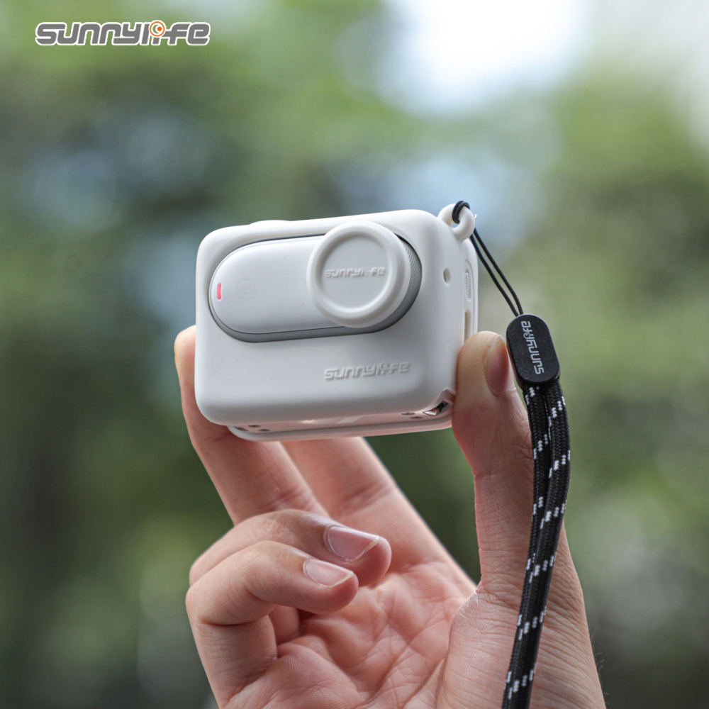 Sunnylife Silicone Cover Protective Case Camera Action Pod Lens Cover Protector Neck Strap Accessories for Insta360 GO 3S