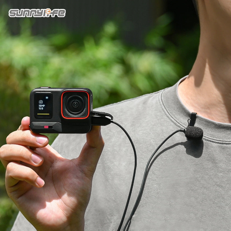 Lavalier Microphone Clip-on Lav Mini Mic Video Recording Interviews Living Performance for Insta360 Ace Pro/ 360 X4/ Pocket 3/ Action 3