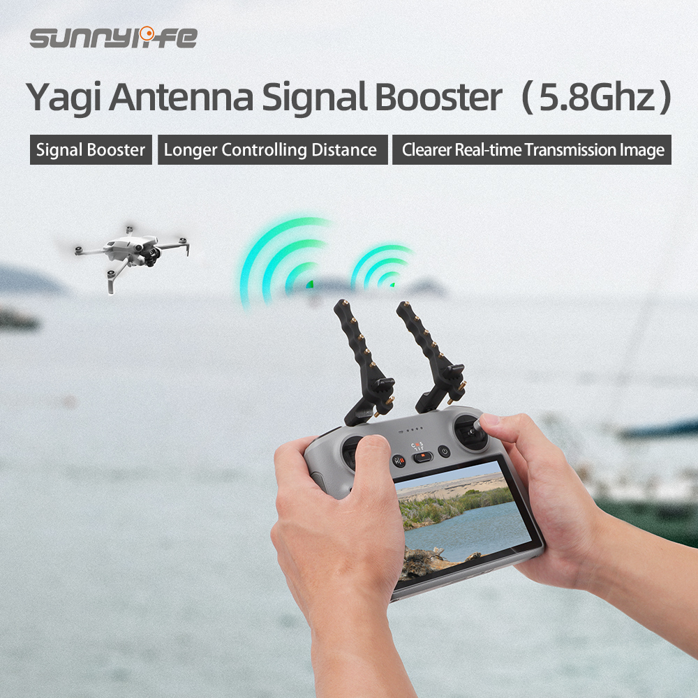 Sunnylife 2Pcs Yagi Antenna 5.8Ghz Drone Remote Controller Signal Booster Range Extender for Mini 4 Pro/ Mavic 3/ Air 3/ Phantom 4 Pro