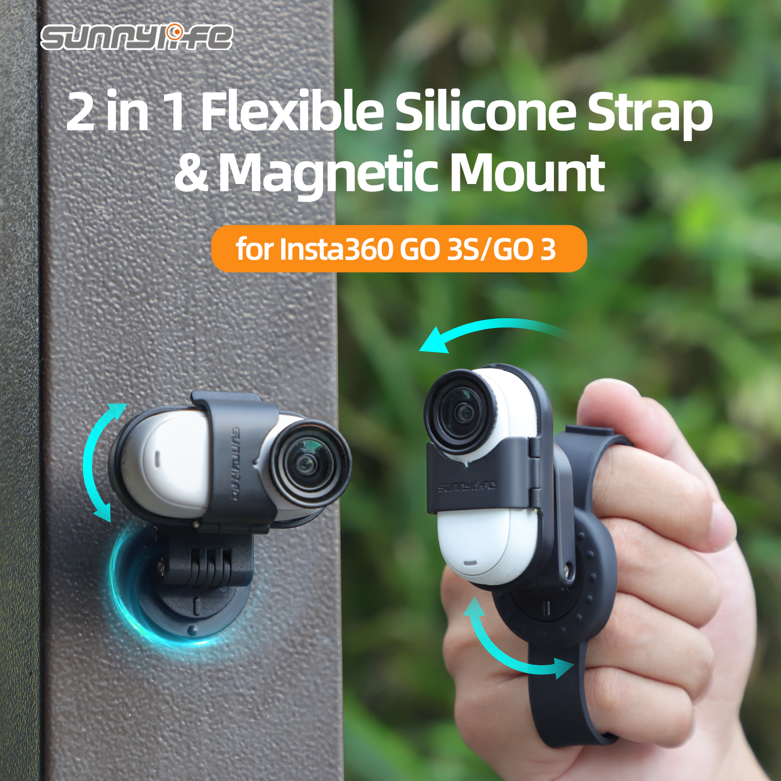 Sunnylife Camera Strap Magnetic Mount Drone Mount Silicone Wristband Backpack Stripe Bicycle Strap Cat Collar for Insta360 GO 3S/GO 3 Sunnylife Camera Strap Magnetic Mount Drone Mount Silicone Wristband Backpack Stripe Bicycle Strap Cat Collar for Insta360 GO 3S/GO 3