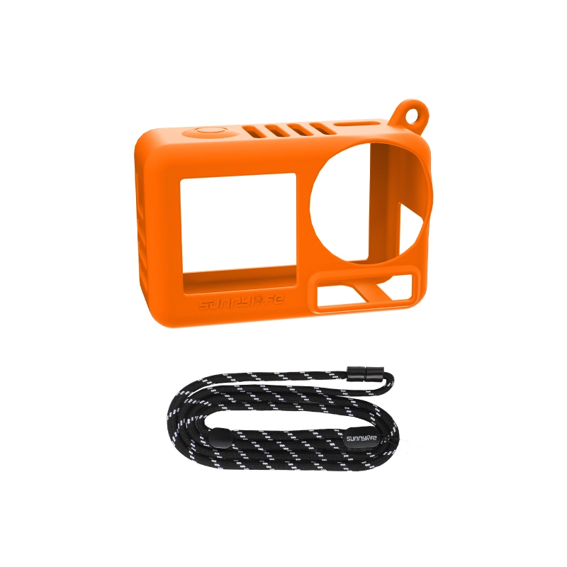 Sunnylife Silicone Protective Case Scratch-proof Camera Cover Protector Lanyard Lens Cover Caps Accessories for OSMO ACTION 5 PRO