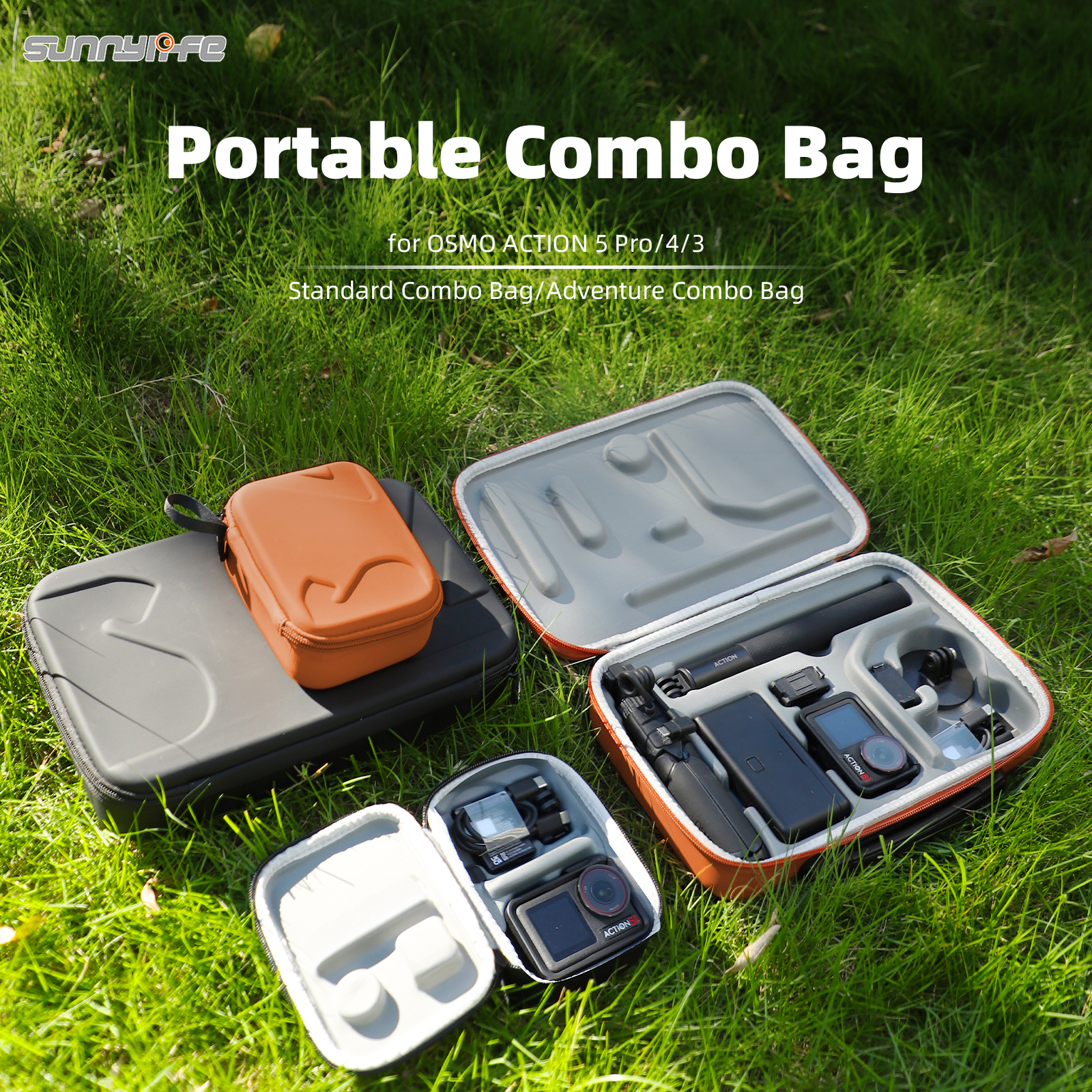 Sunnylife Portable Carrying Case Mini Standard Combo Bag Adventure Combo Bags Handbag Accessories for OSMO ACTION 5 Pro/4/3