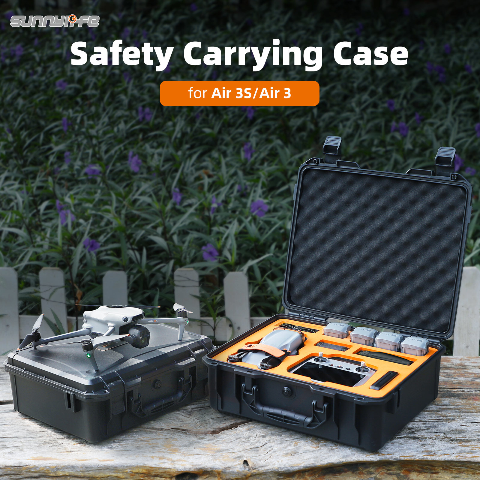 Sunnylife Safety Carrying Case Large Capacity Waterproof Shock-proof Hard Travel Case Accessories for AIR 3S/AIR 3