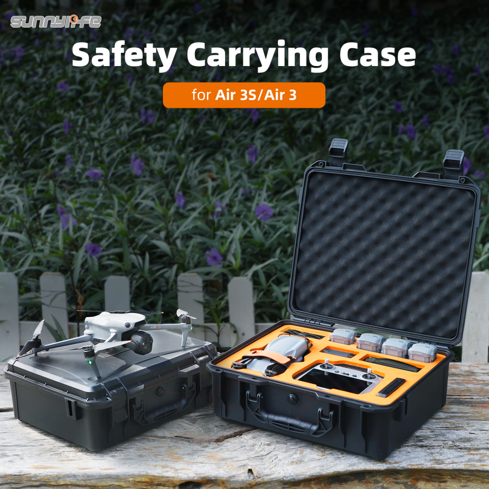 Sunnylife Safety Carrying Case Large Capacity Waterproof Shock-proof Hard Travel Case Accessories for AIR 3S/AIR 3