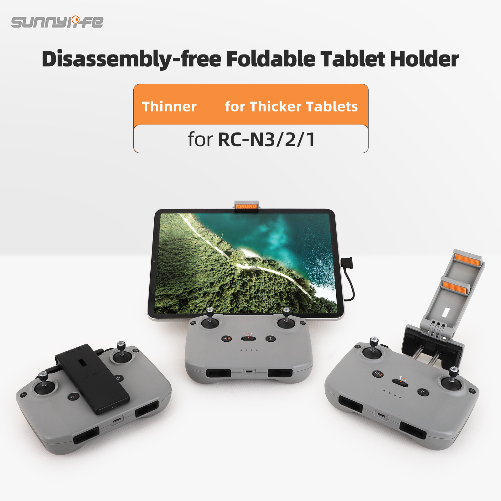 Sunnylife RC-N3/2/1 Controller Bracket Disassembly-free Foldable Tablet Holder Neck Strap for Mini 4/3 Pro/ AIR 3S/ NEO