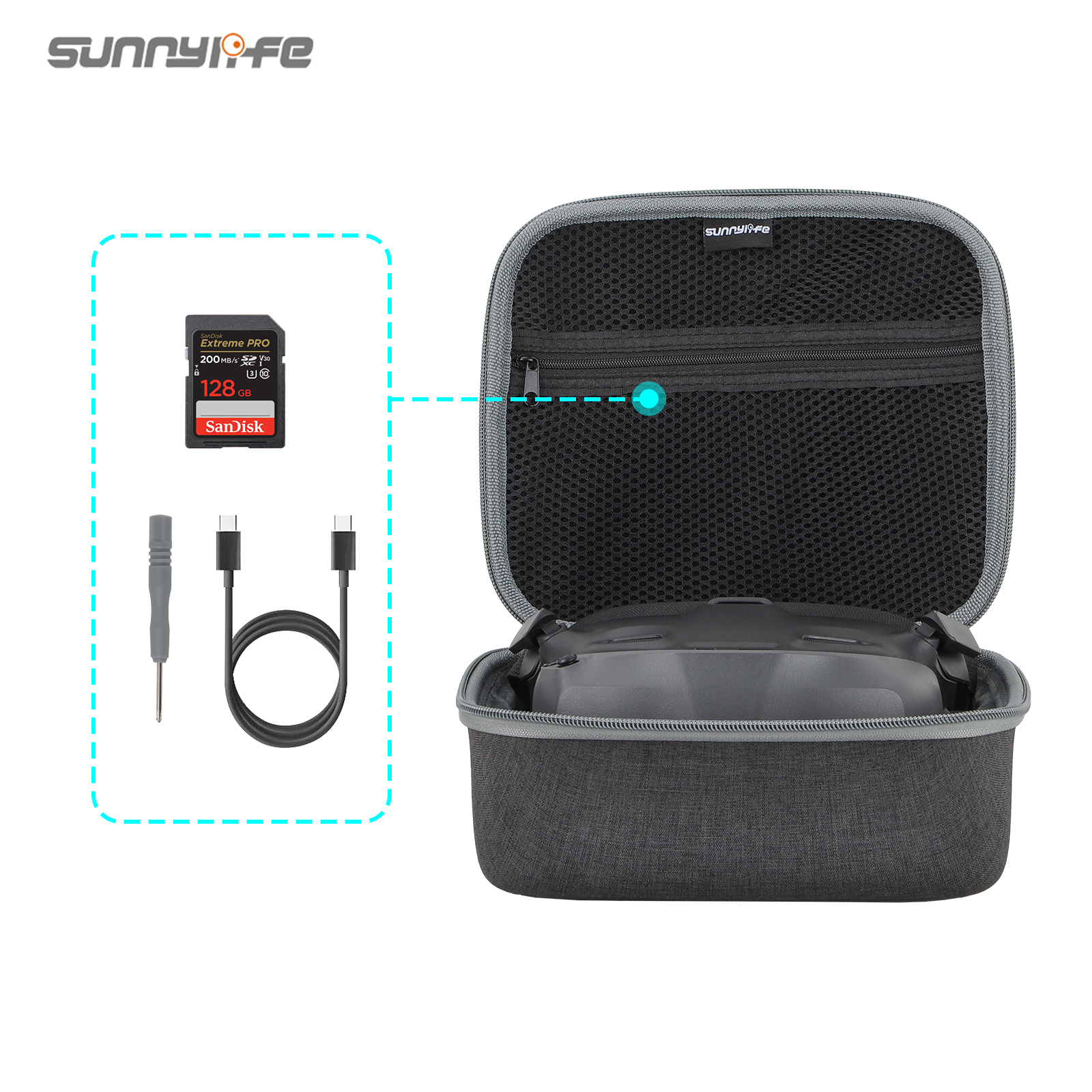 Sunnylife Carrying Case Mini Handbag Shock-proof  Protective Bags Accessories for Goggles N3
