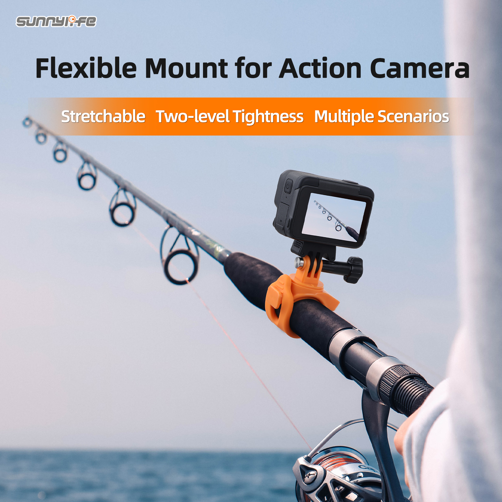 Sunnylife Action Camera Flexible Mount 360 Strap Wrap Band Mount Bike Tube Clip Holder for Action 5 Pro 4/3 GoPro 13 Insta360