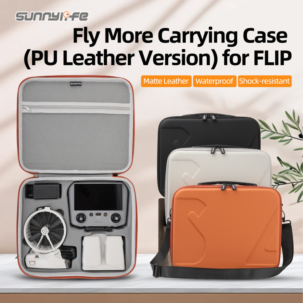 Sunnylife Portable Carrying Case Shoulder Bag Combo PU Leather Protective Bag Hard Travel Case Accessories for FLIP