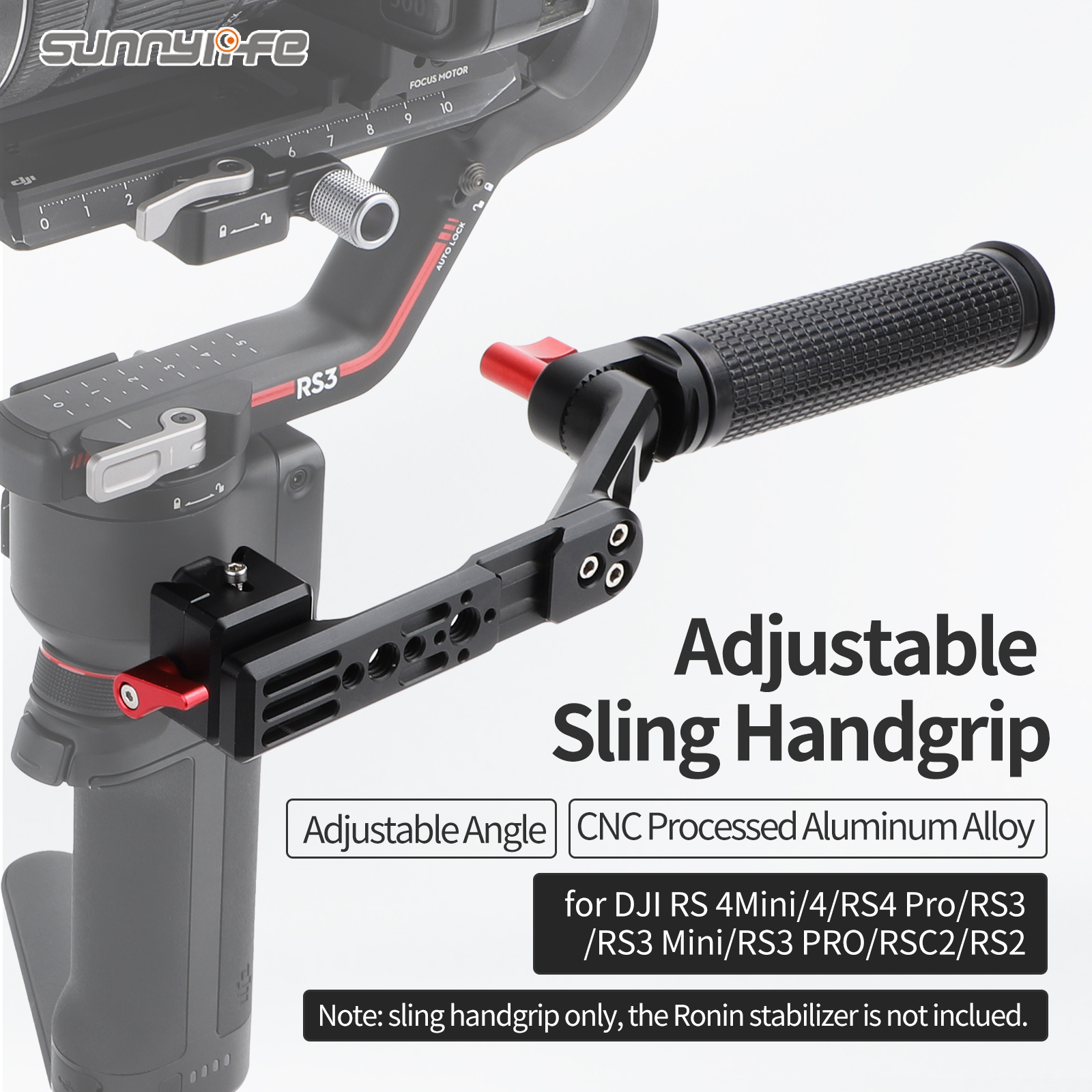 Adjustable Handle Sling Handgrip Foldable with Threaded Holes for RS 4Mini/4/RS 4 Pro/ RS 2/ RSC 2/ RS 3/ RS 3 Pro Gimbal Handheld Stabilizer
