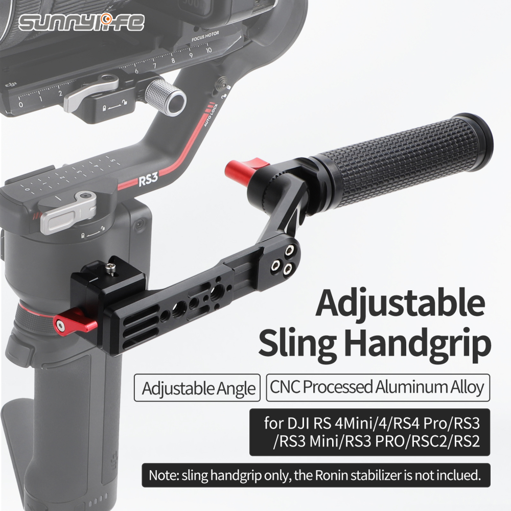 Adjustable Handle Sling Handgrip Foldable with Threaded Holes for RS 4Mini/4/RS 4 Pro/ RS 2/ RSC 2/ RS 3/ RS 3 Pro Gimbal Handheld Stabilizer