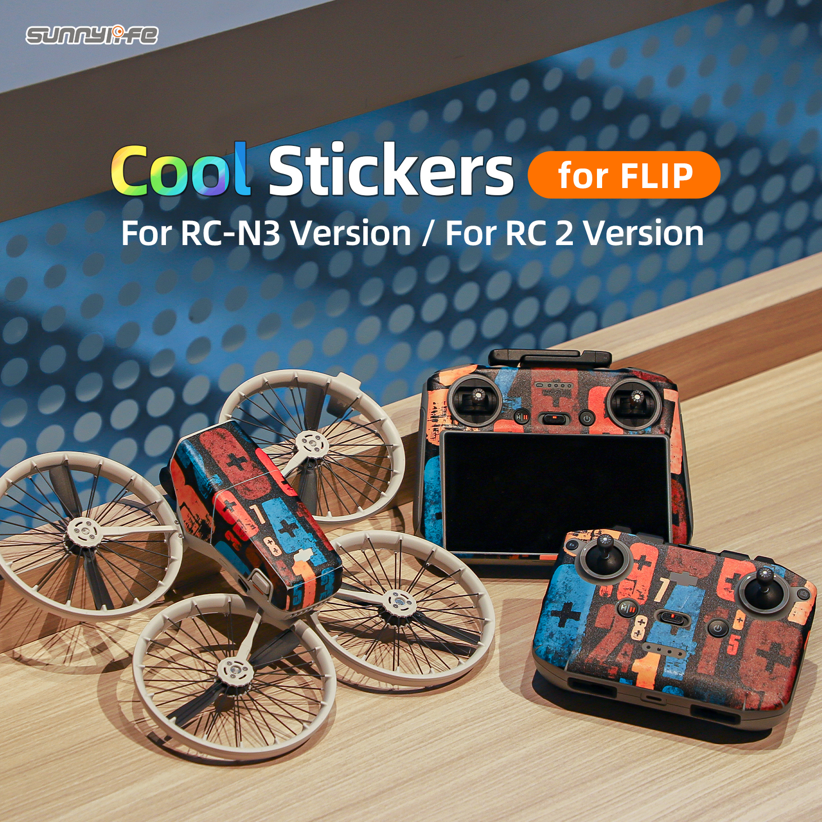 Sunnylife Colorful Stickers Protective Film Scratch-proof Decals Skin Accessories for DJI FLIP
