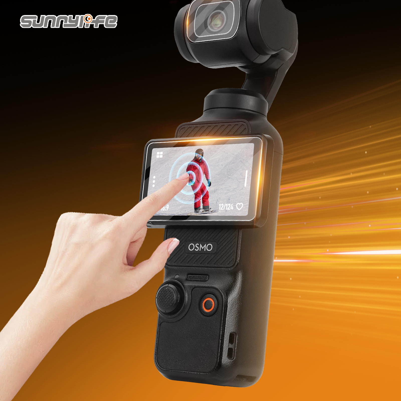 Sunnylife Lens Screen Protector AR Anti-reflection Tempered Glass Protective Film with Film Locator Accessories for Osmo Pocket 3