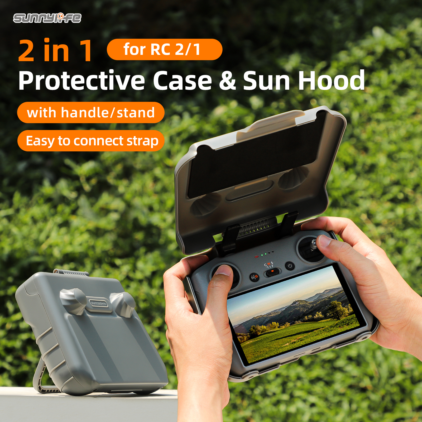 Sunnylife 2 in 1 Controller Protective Case Sun Hood Protector Monitor Sunshade Cover for RC 2/1 for NEO/ Air 3S/ Mini 4 Pro