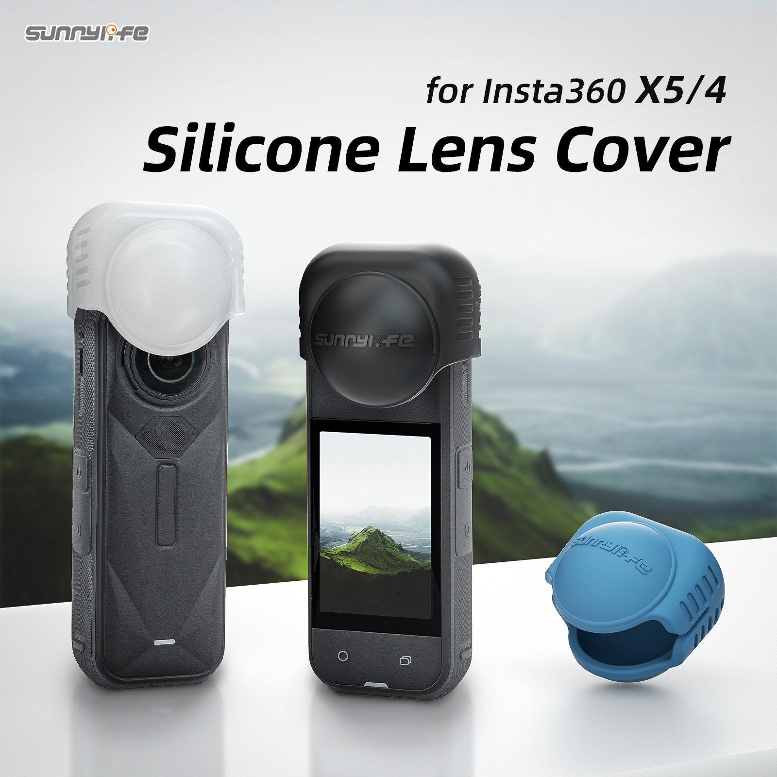 Sunnylife Silicone Lens Cap Protective Cover Protector Scratch-proof Camera Case Accessories for Insta360 X5/4