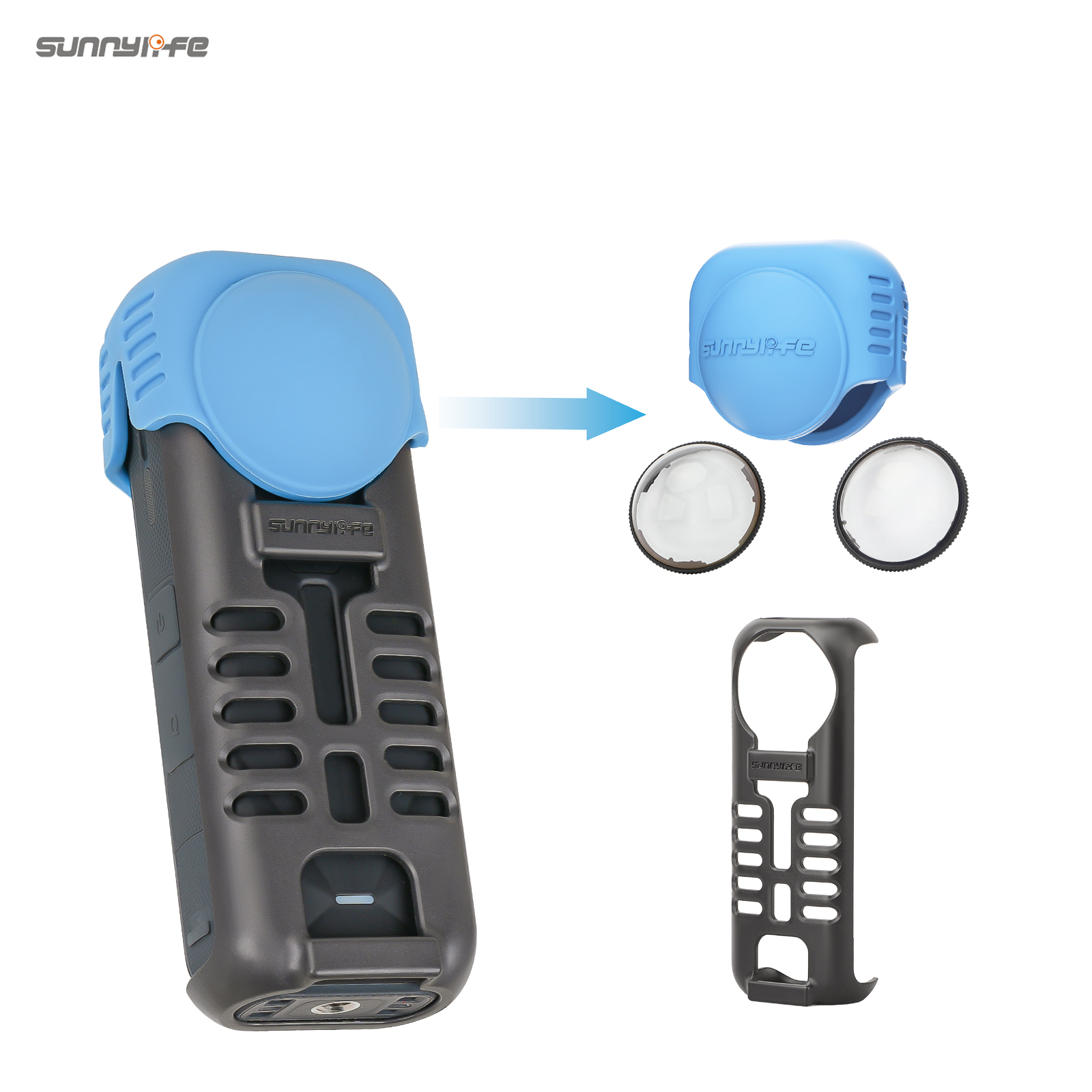 Sunnylife Silicone Lens Cap Protective Cover Protector Scratch-proof Camera Case Accessories for Insta360 X5/4
