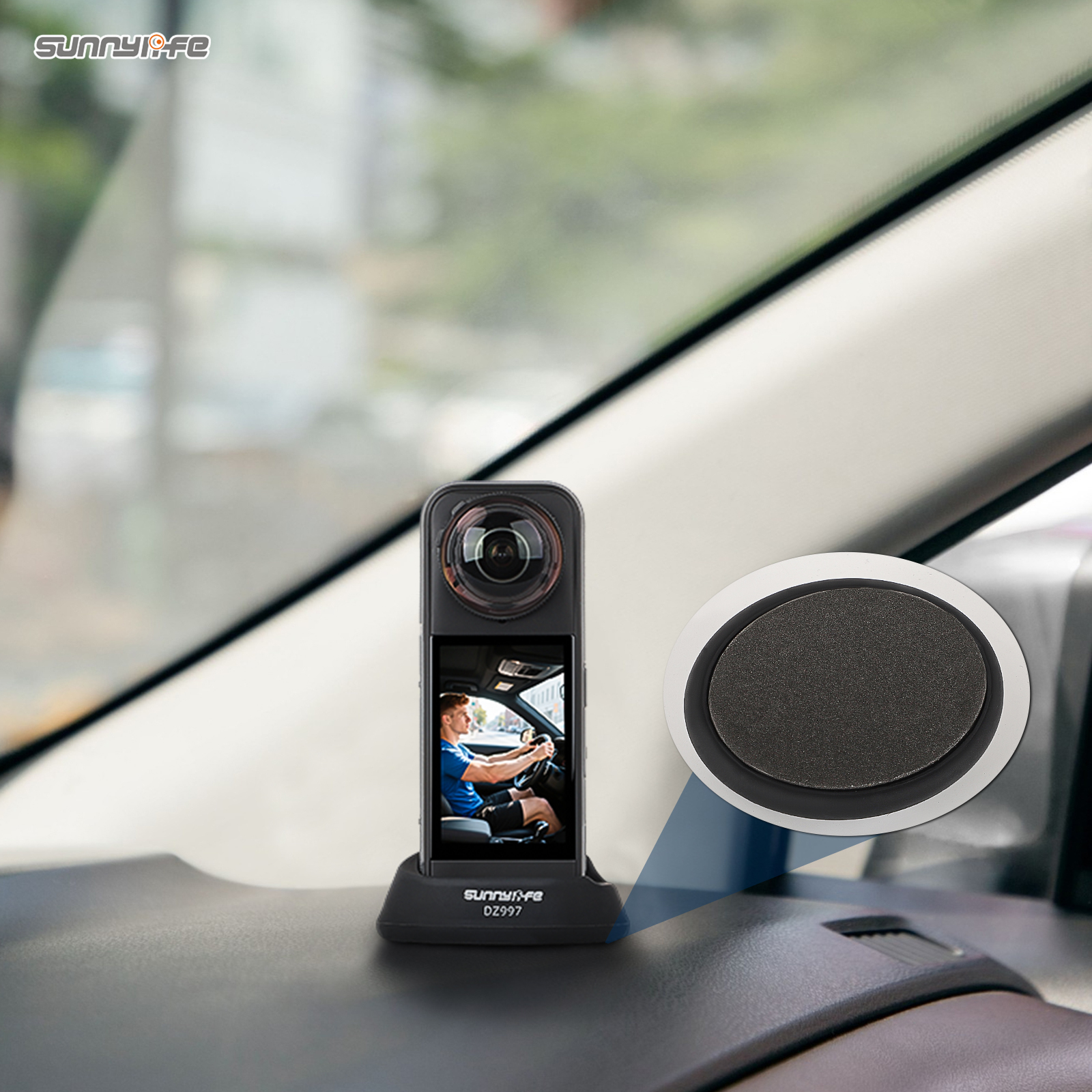 Sunnylife Silicone Stand Base Car Center Console Base Desktop Stabilizer Supporting Holder Accessories for Insta360 X5/4