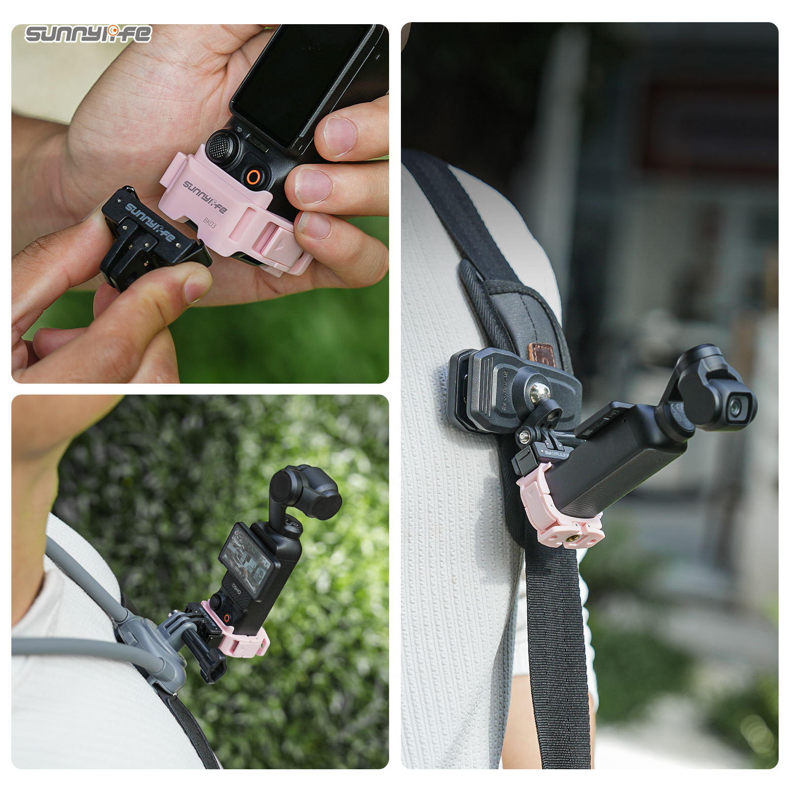 Sunnylife Quick Release Adapter Mount Frame Two-Way Adapter Expansion Selfie Stick Tripod Adapter Cam Accessories for OSMO POCKET 3