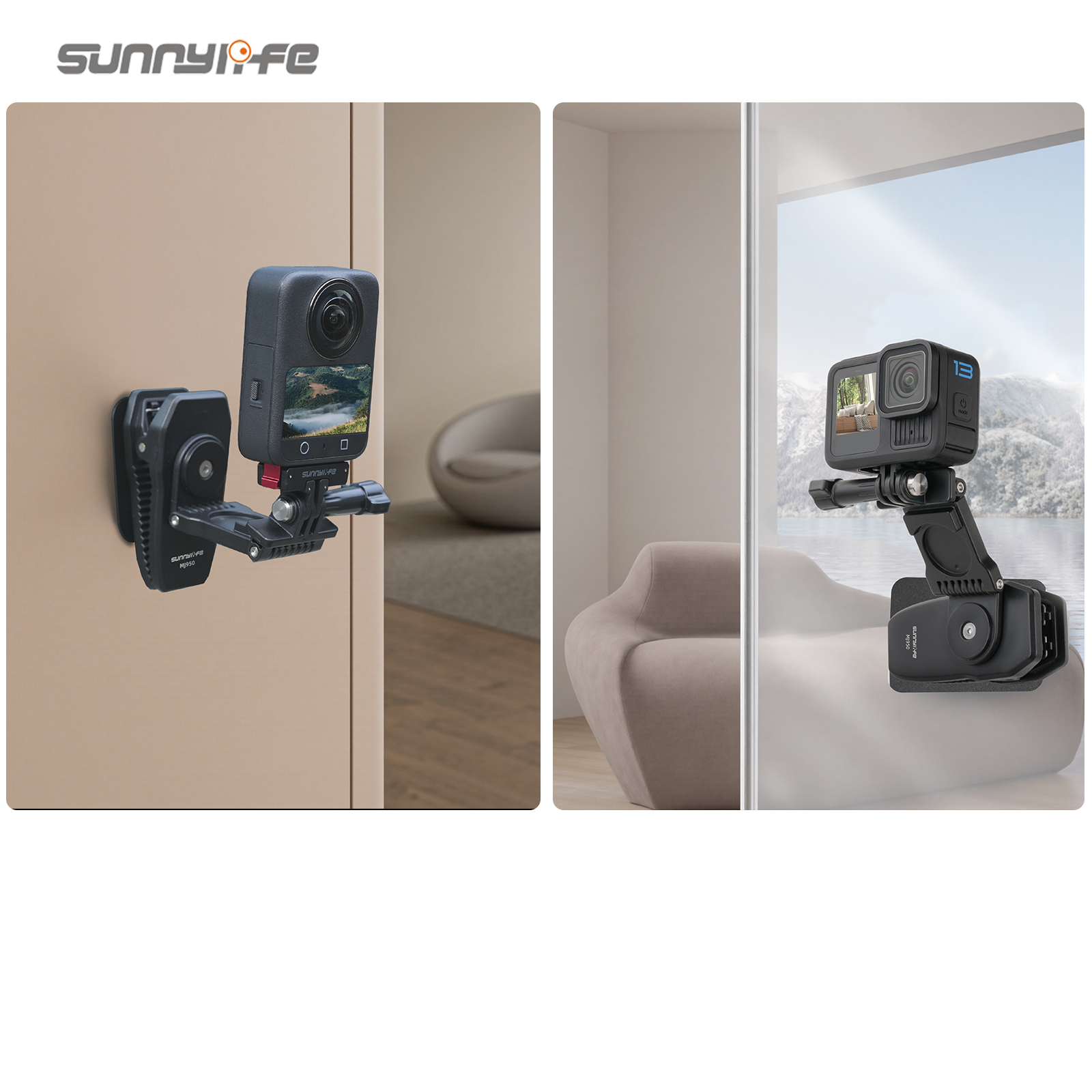 Sunnylife Stretchable Backpack Clip Rotatable Magnetic Mount Action Camera Holder Vlog Mount for OSMO 360/ Action 5 Pro/ 360 X5/ Pocket 3