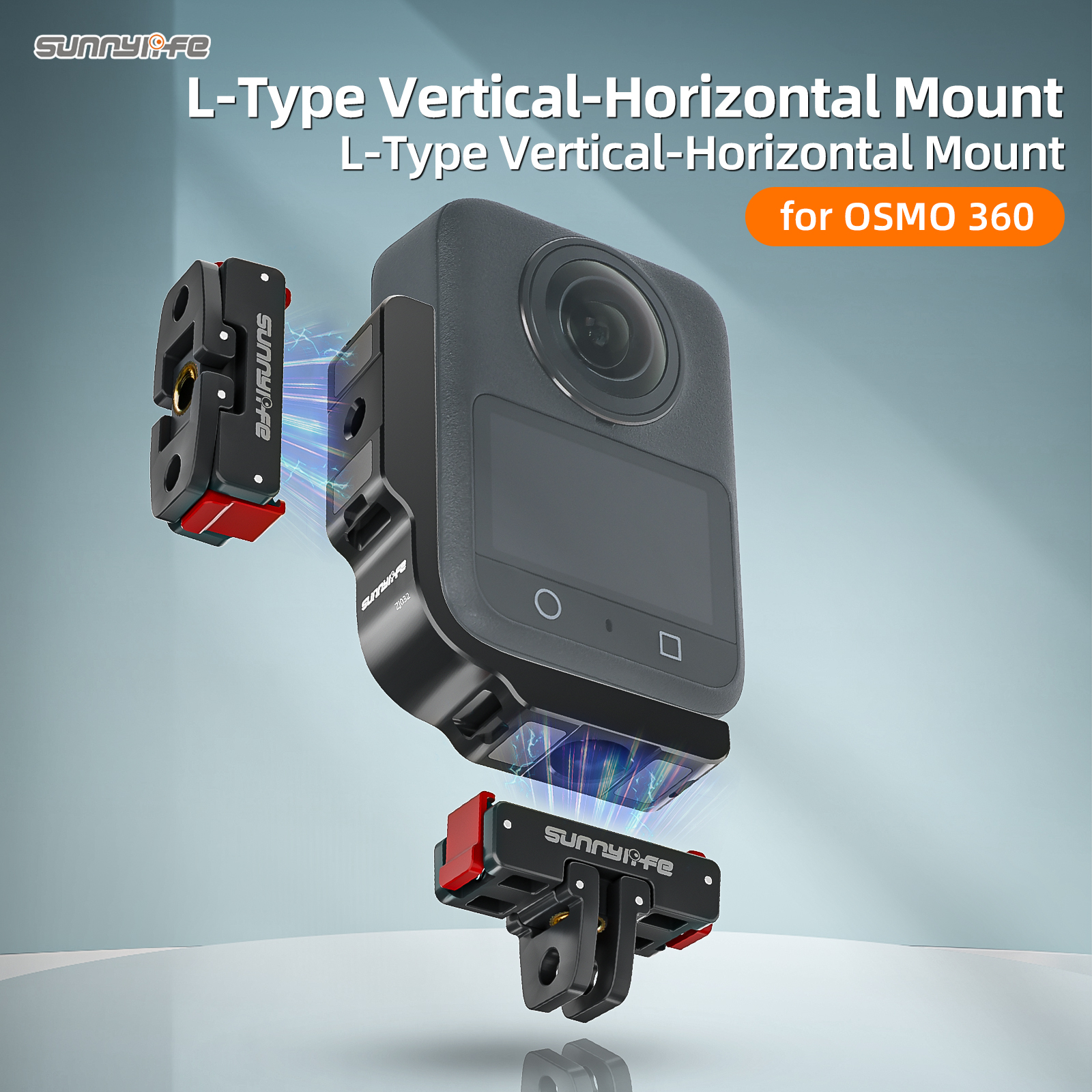 Sunnylife Metal L-Type Vertical-Horizontal Mount with Magnetic Adapter Quick Release Mount Adapter Stand for OSMO 360
