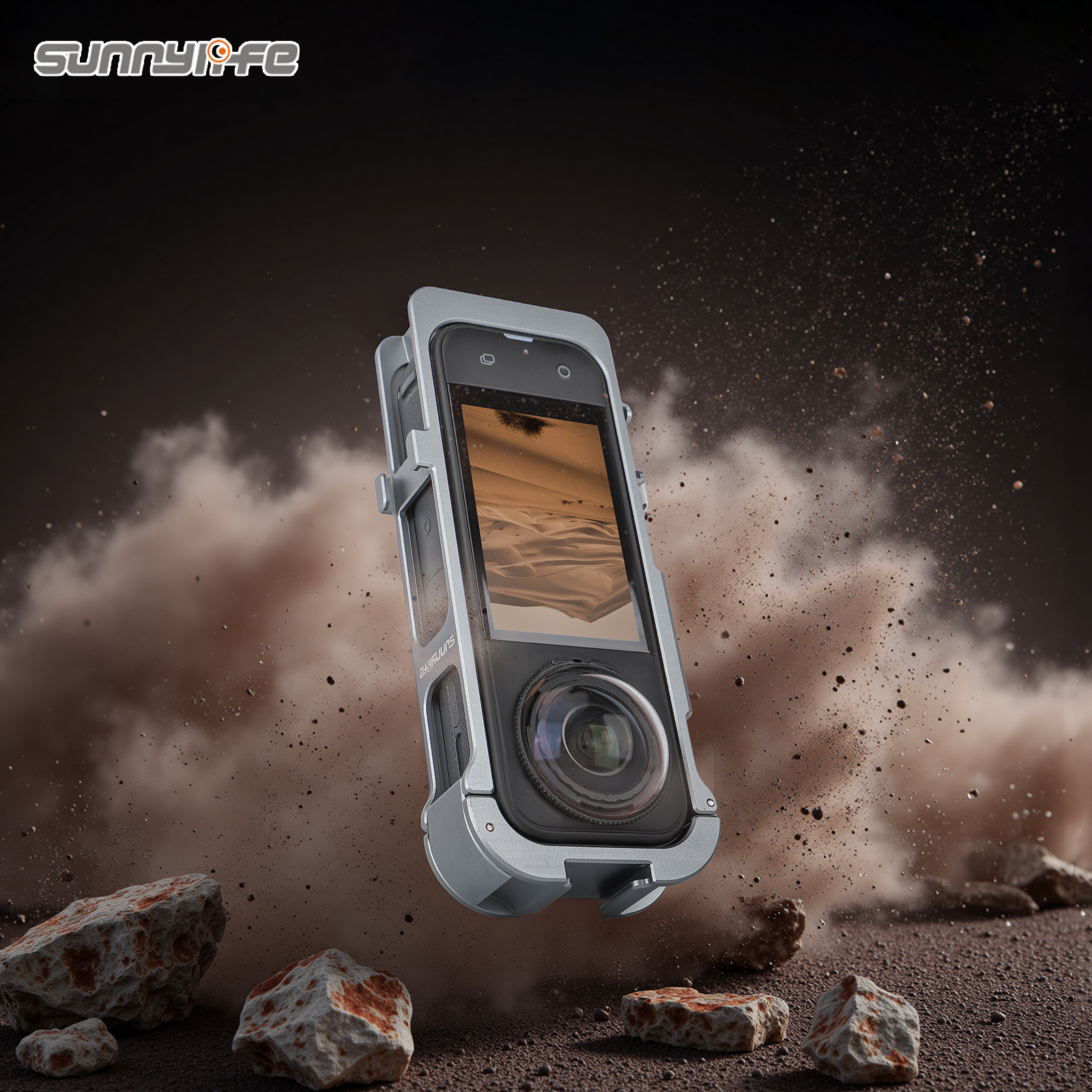 Sunnylife Magnetic Protective Case Adapter Frame Silicone Lens Cover Cold Shoe Brackets Housing Shell Cover for Insta360 X5