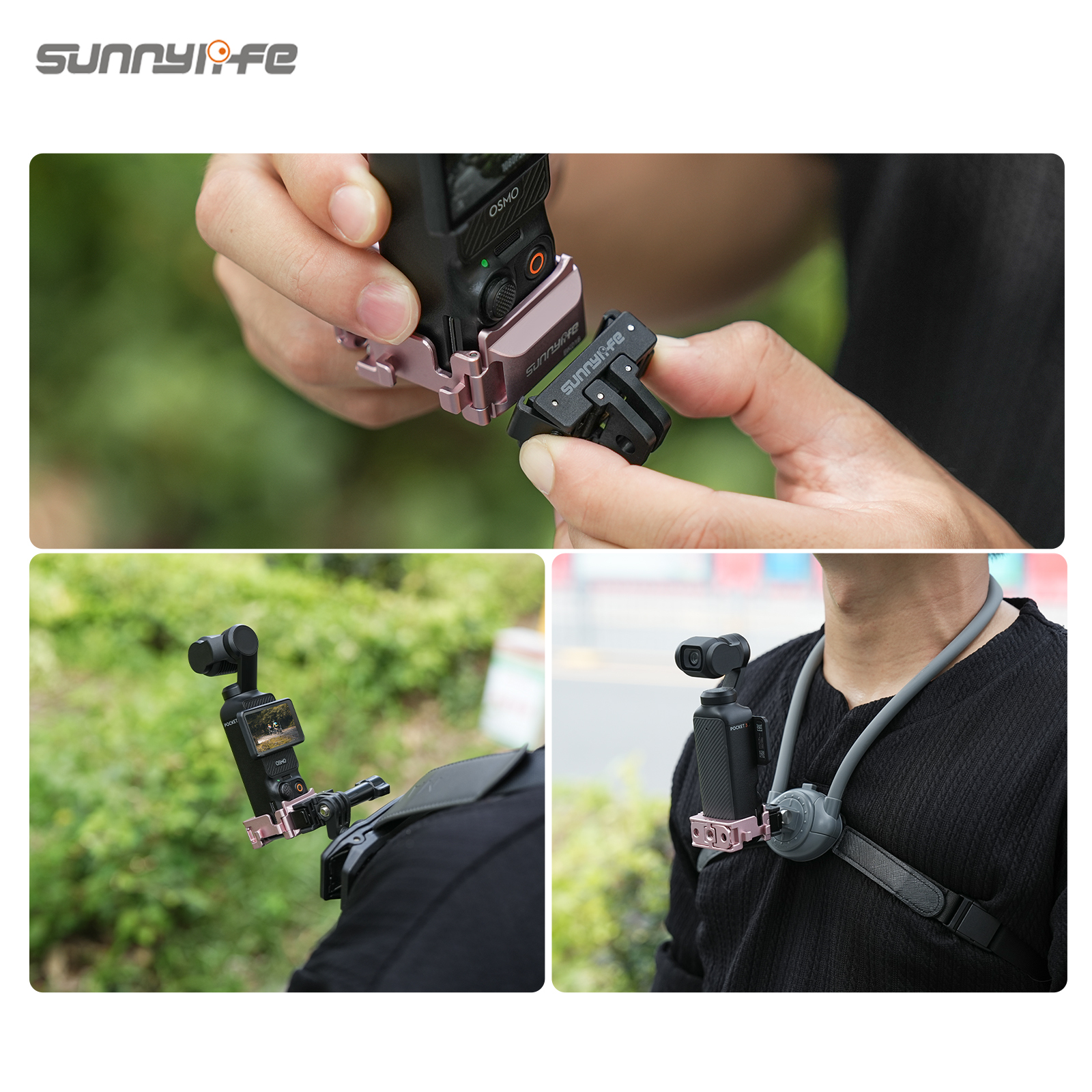 Sunnylife Quick Release Adapter Mount Metal Frame Two-Way Adapter Expansion Cold Shoe Accessories for OSMO POCKET 3