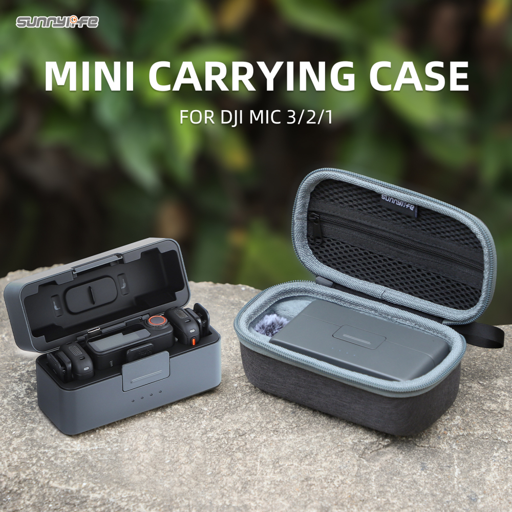 Sunnylife Mini Carrying Case Wireless Microphone Storage Bag Hard Case Outdoor Traveling Vlog Accessories for DJI Mic 3/2/1