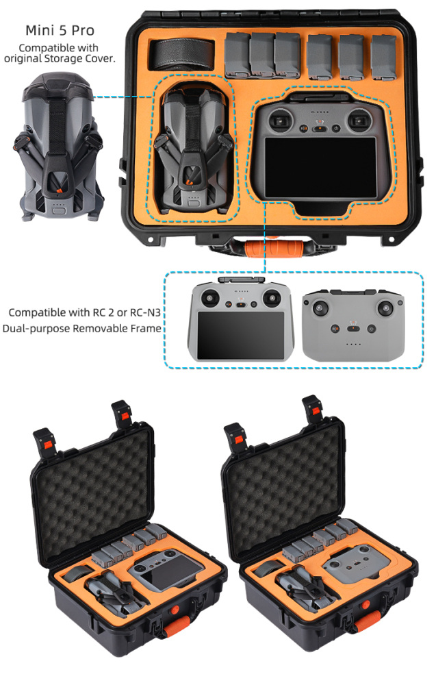 Sunnylife Safety Carrying Case Waterproof Hard Case Professional Bag Protective Accessories for Mini 5 Pro