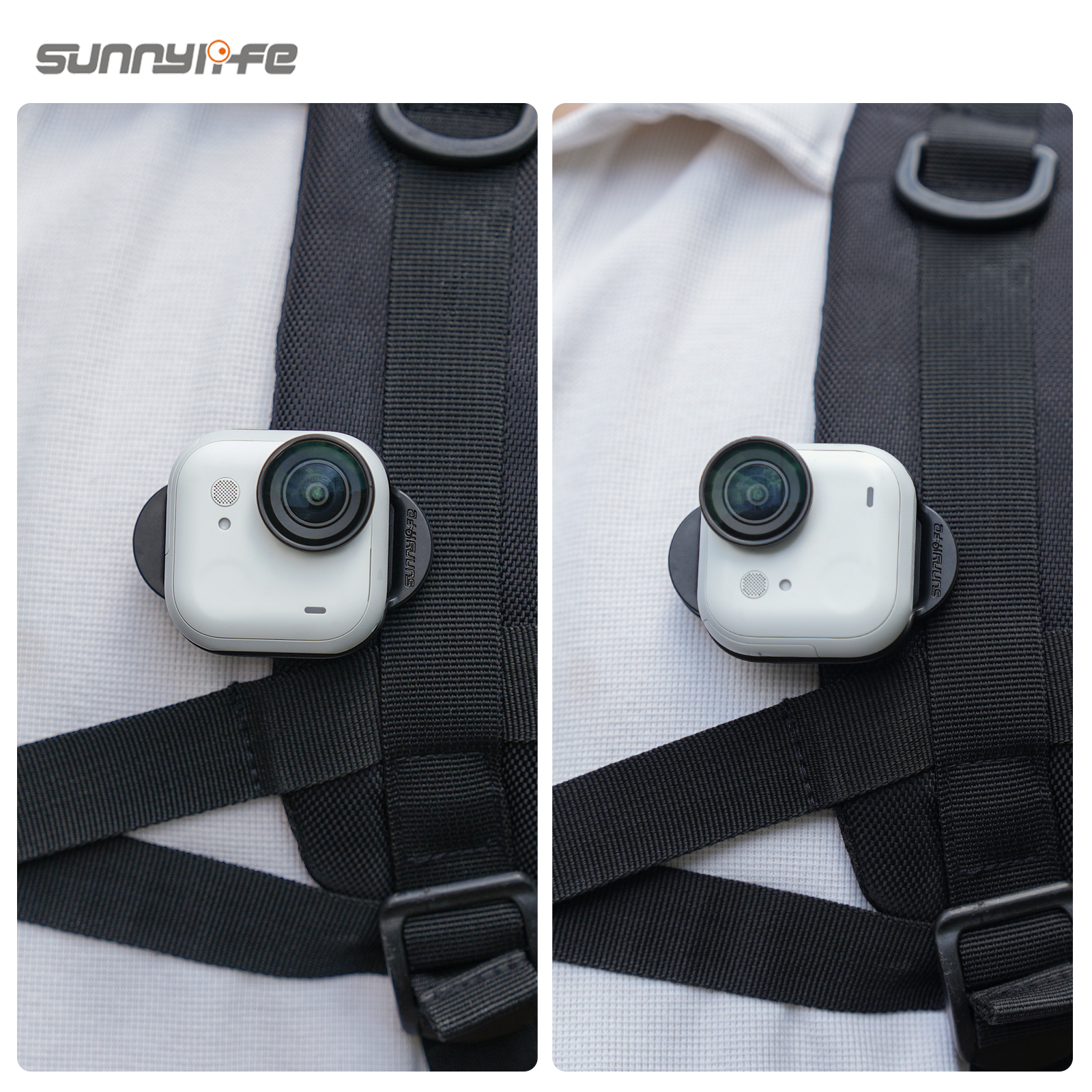 Sunnylife Magnetic Backpack Clip Action Camera Clamp Vertical-Horizontal Mount Accessories for Insta360 GO Ultra