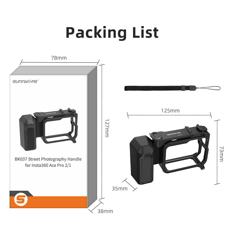 Street Photography Maniglia Laterale Leggera Per Insta 360 Ace Pro 2/Ace Pro – Con Pulsante Di Scatto E Cinturino, Solo 57g, Ideale Per Vlogging