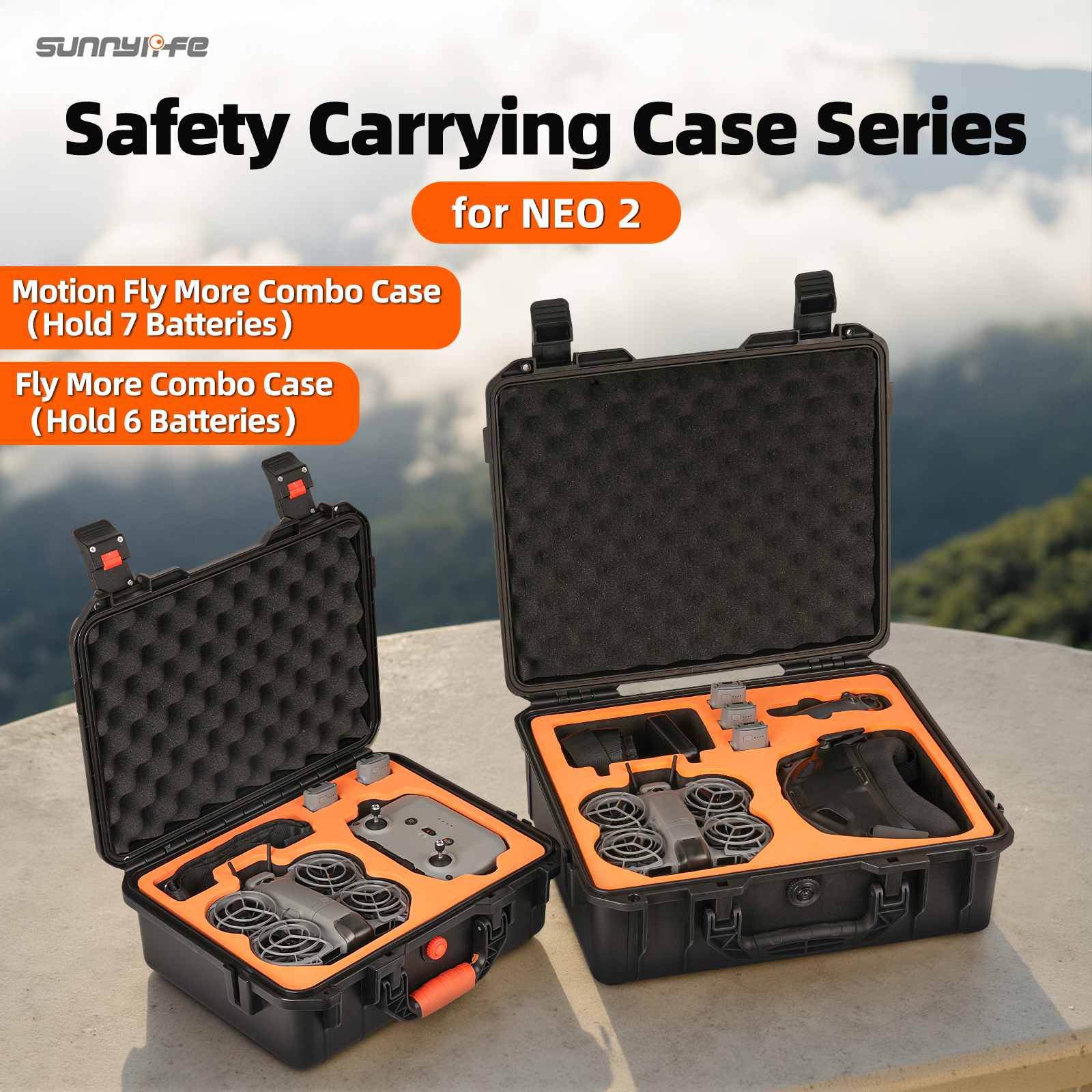 Sunnylife Safety Carrying Case Waterproof Hard Case Professional Bag Protective Accessories for NEO 2 Motion Fly More Combo