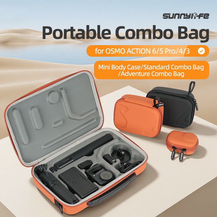 Sunnylife Portable Carrying Case Mini Standard Combo Bag Adventure Combo Bags Handbag Accessories for OSMO ACTION 6