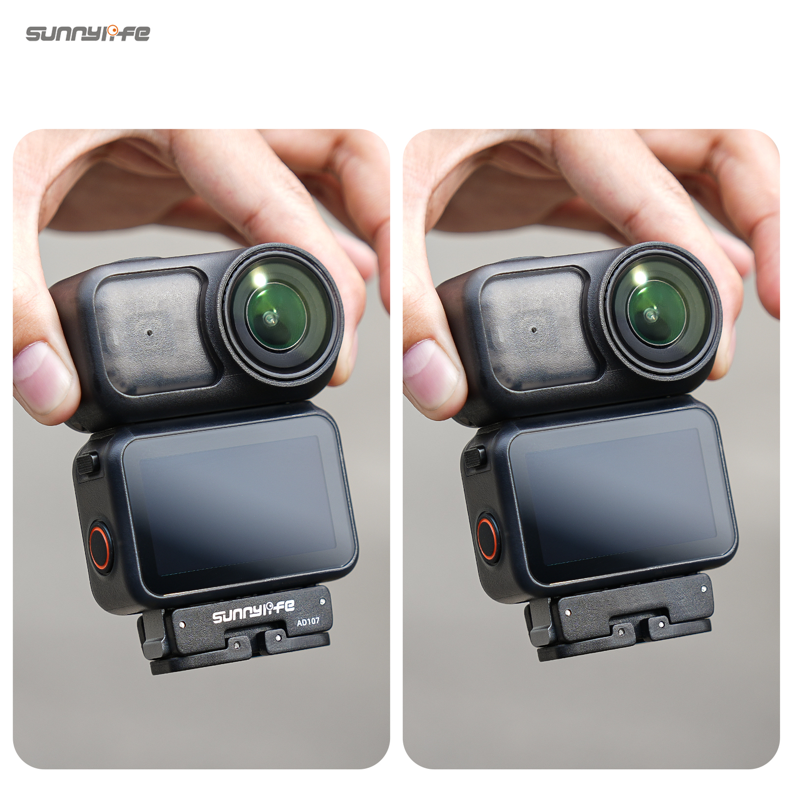 Sunnylife Dual-Direction Magnetic Mount Quick-Release Adapter Mount 1/4 Screw Foldable 2-prong Design for Osmo Nano/Action 6