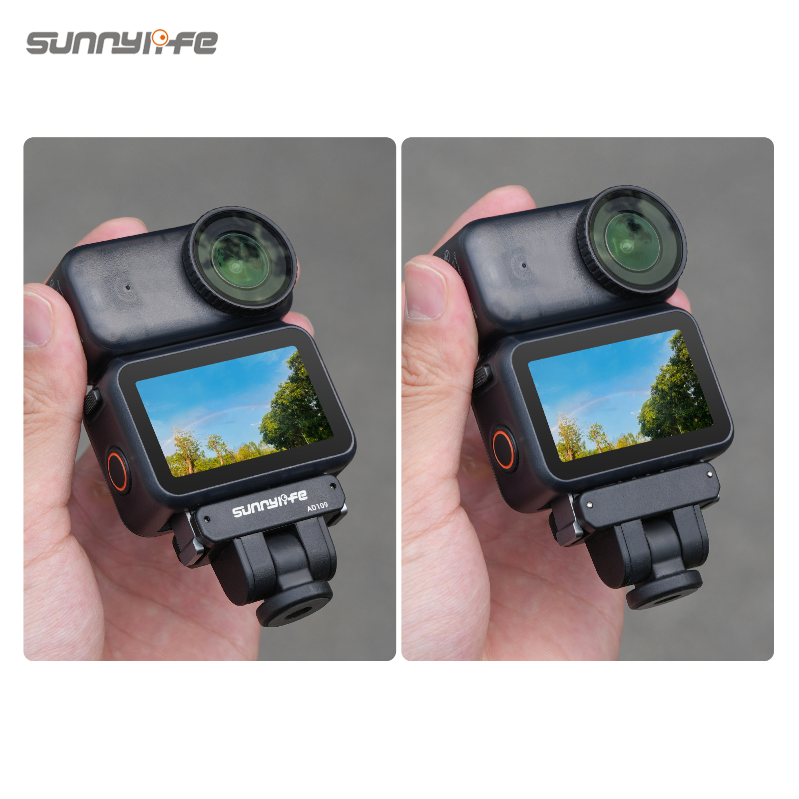 Sunnylife Dual-Direction Magnetic Quick Release Adapter Mount 1/4” 180 Degree Tilt Selfie Stick Adapter Stand for OSMO Nano