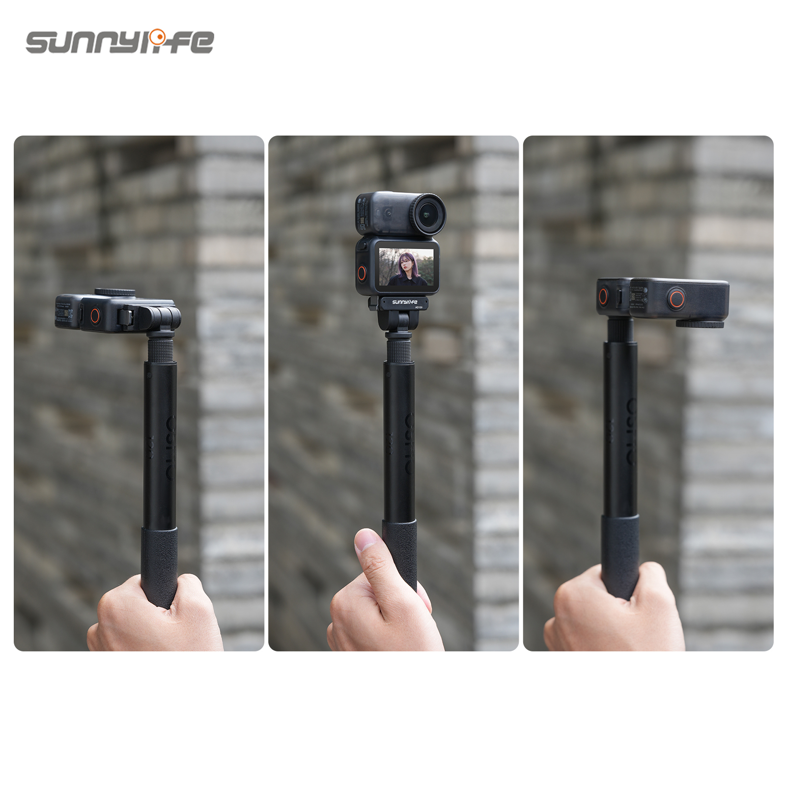 Sunnylife Dual-Direction Magnetic Quick Release Adapter Mount 1/4” 180 Degree Tilt Selfie Stick Adapter Stand for OSMO Nano