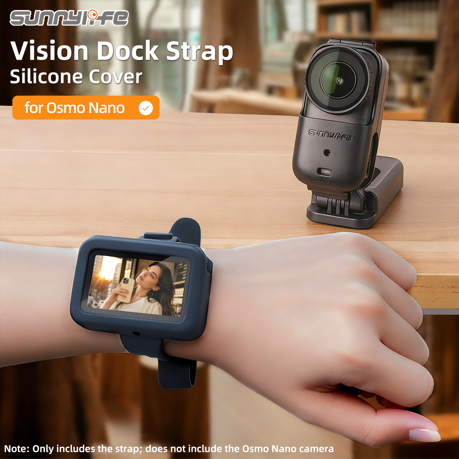 Sunnylife Vision Dock Strap Wristband Expansion Band Silicone Protective Cover Bicycle Strap Cat Collar for Osmo Nano