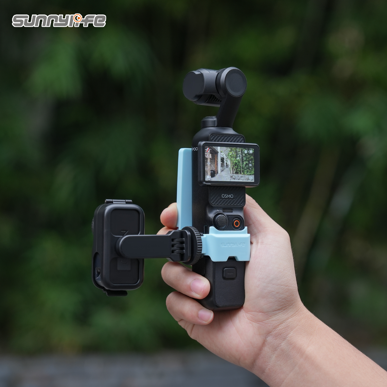 Sunnylife 360° Rotation Adjustable Cold Shoe Vertical-Horizontal Adapter Mount Protective Frame Mounting Brackets Housing Case for OSMO NANO