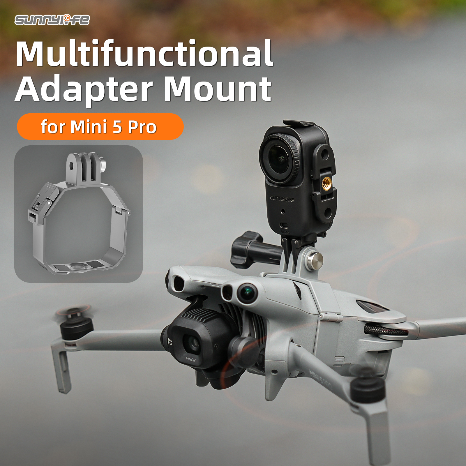 Sunnylife Multifunctional Drone Expansion Mount Action Camera Holder Adapter Drone Light for Mini 5 Pro