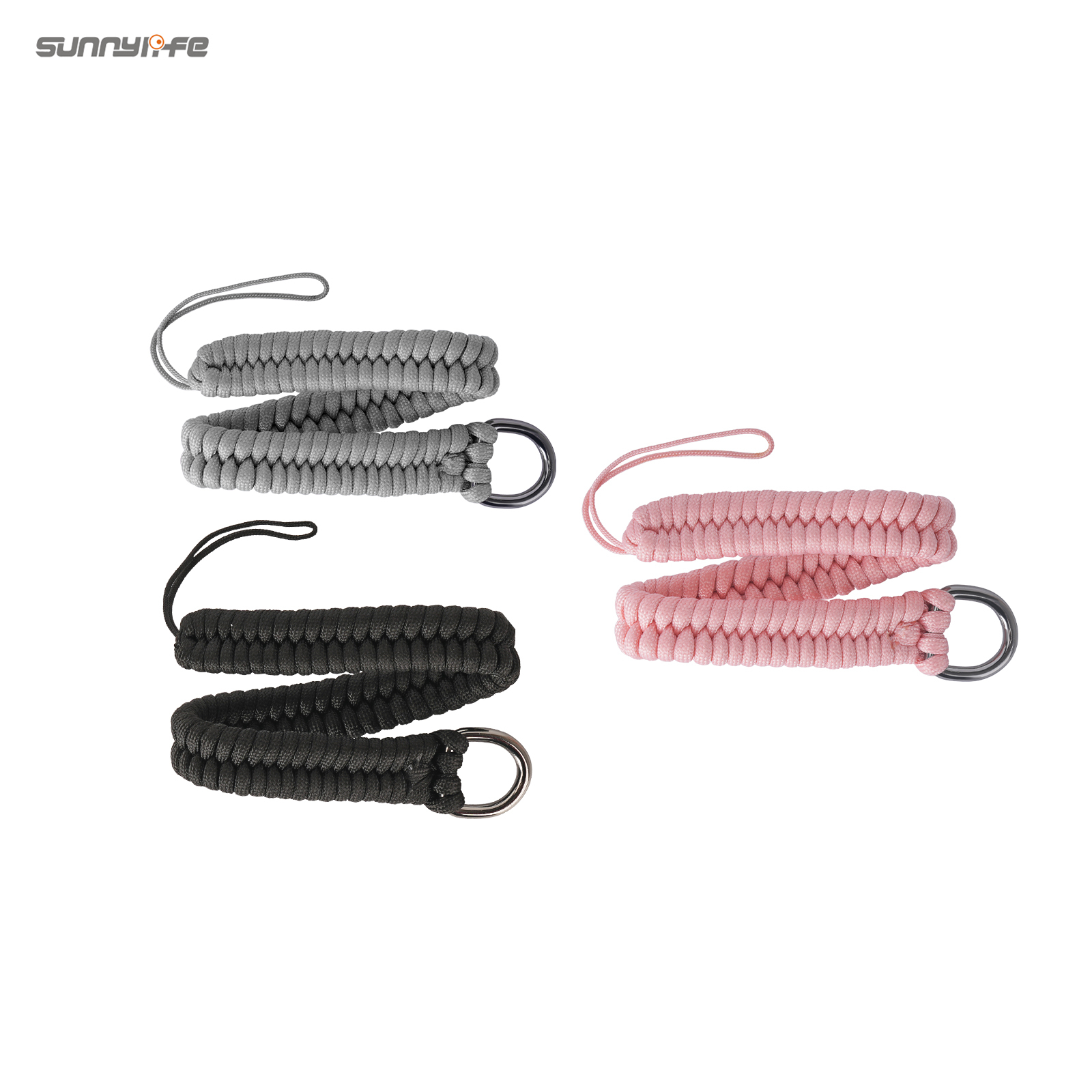 Sunnylife Universal Wrist Strap 1/4" Carbon Steel Screw Buckle Adjustable Wrist Lanyard Braided Safe Rope for Action Camera