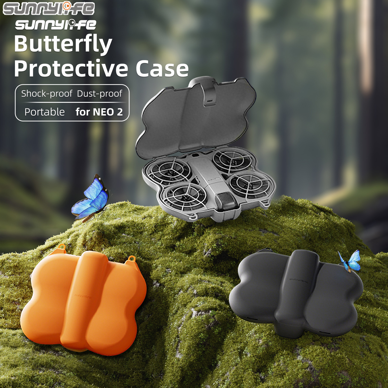 Sunnylife Mini Protective Case Shock-proof Portable Butterfly Storage Box Dust-proof Accessories for DJI NEO 2