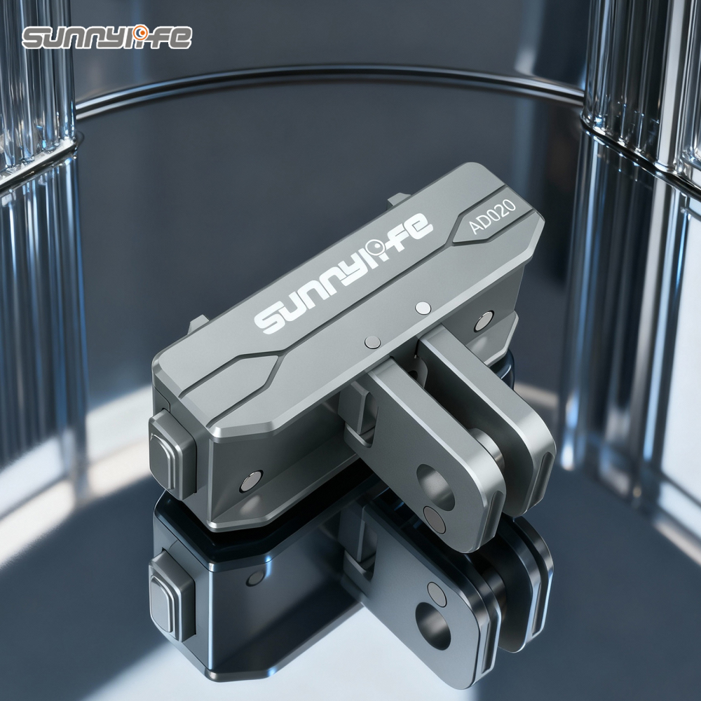 Sunnylife Metal Magnetic Quick Release Adapter Mount Action Camera Foldable Cam Stand 1/4" Adapter for Insta360 X4 Air/X5/Ace/Ace Pro 2/1