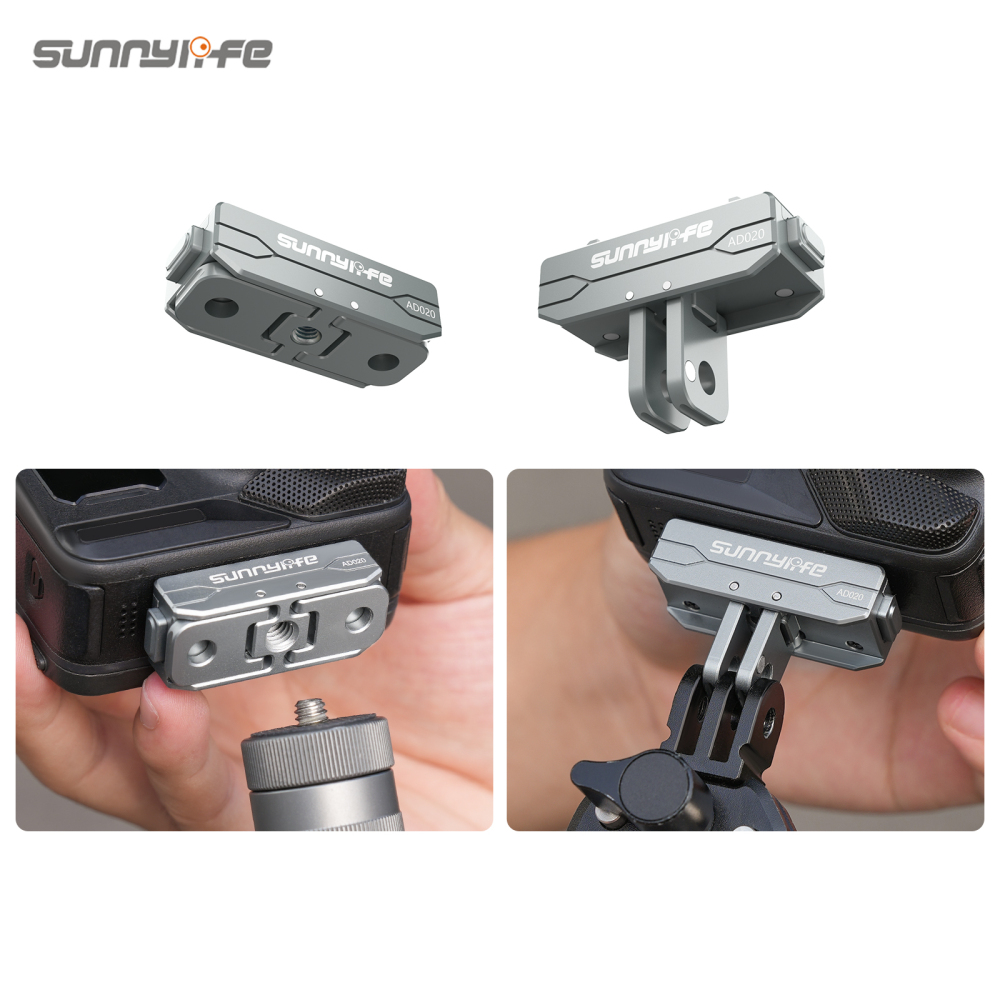Sunnylife Metal Magnetic Quick Release Adapter Mount Action Camera Foldable Cam Stand 1/4" Adapter for Insta360 X4 Air/X5/Ace/Ace Pro 2/1