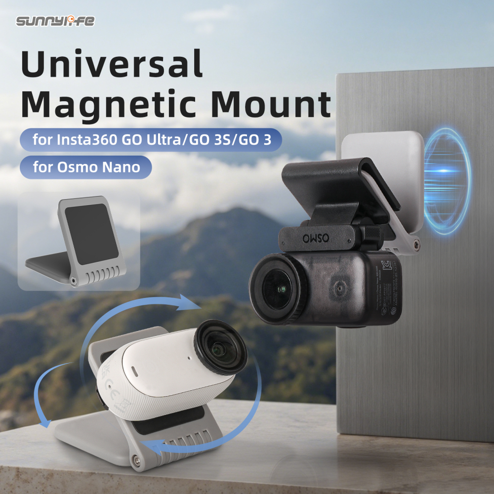 Sunnylife Universal Magnetic Mount Tabletop Base Bracket Angles Adjustable 180° Rotation Accessories for Mini Cameras