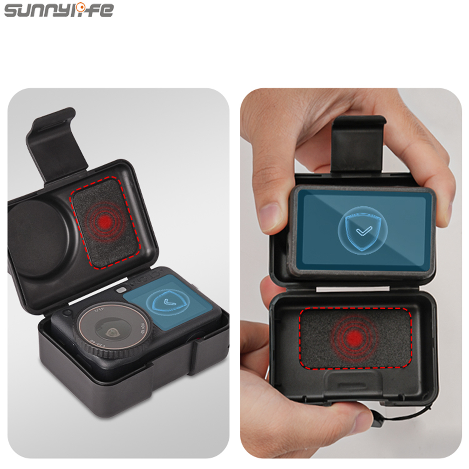 Sunnylife Portable Protective Case with Lanyard Shock-proof Storage Box Mini Storage Case Dust-proof Accessories for ACTION 6/5 Pro/4/3