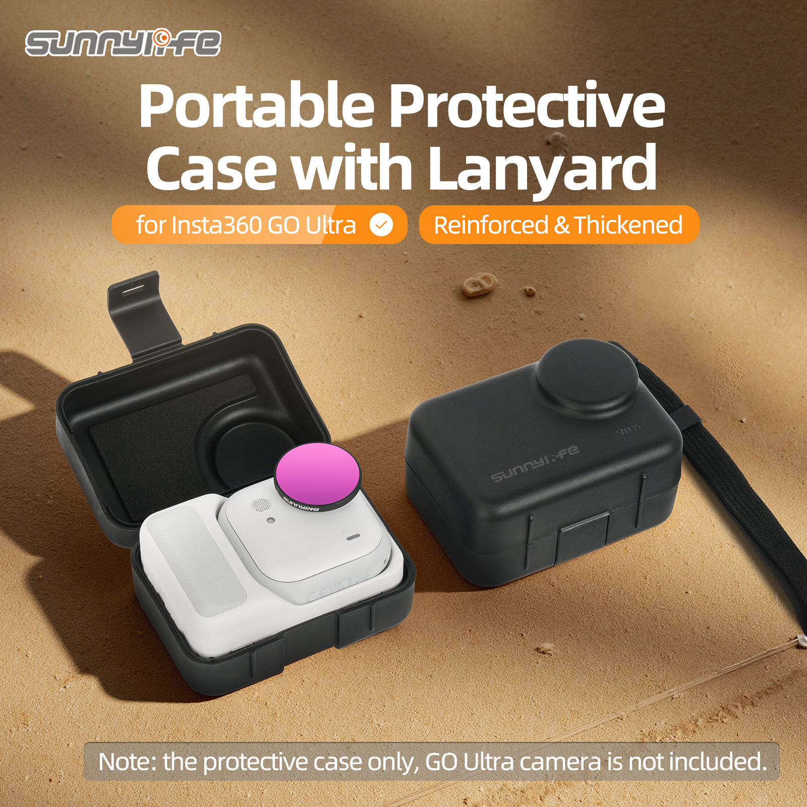 Sunnylife Portable Protective Case with Lanyard Shock-proof Storage Box Mini Storage Case Dust-proof Accessories for Insta360 GO Ultra