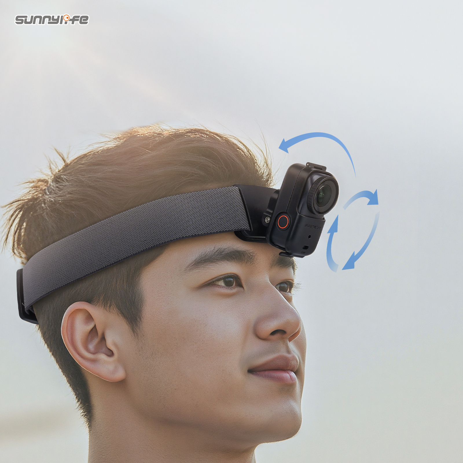 Sunnylife  360°Rotation Vertical-Horizontal Head Strap with Adapter Adjustable Head Lanyard Braided Safe Rope for Osmo Nano