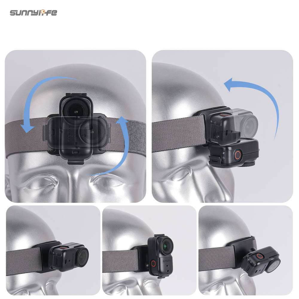 Sunnylife  360°Rotation Vertical-Horizontal Head Strap with Adapter Adjustable Head Lanyard Braided Safe Rope for Osmo Nano