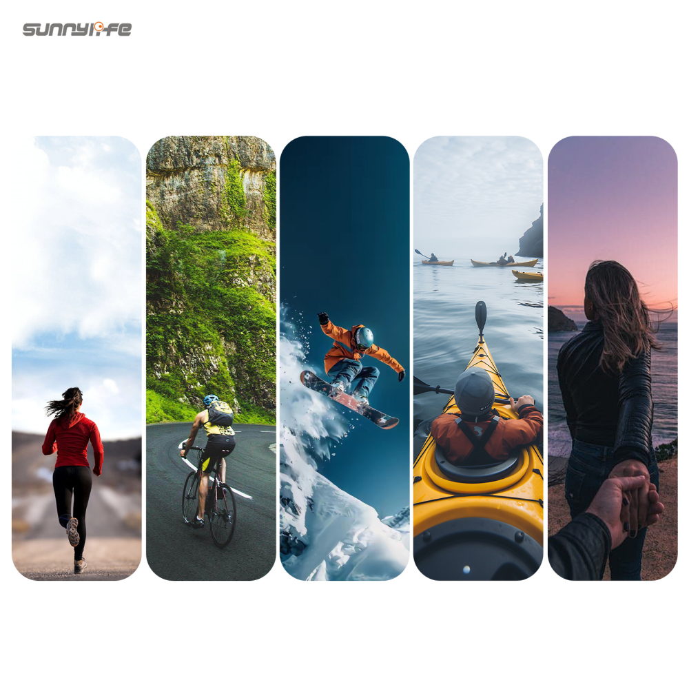 Sunnylife  360°Rotation Vertical-Horizontal Head Strap with Adapter Adjustable Head Lanyard Braided Safe Rope for Osmo Nano