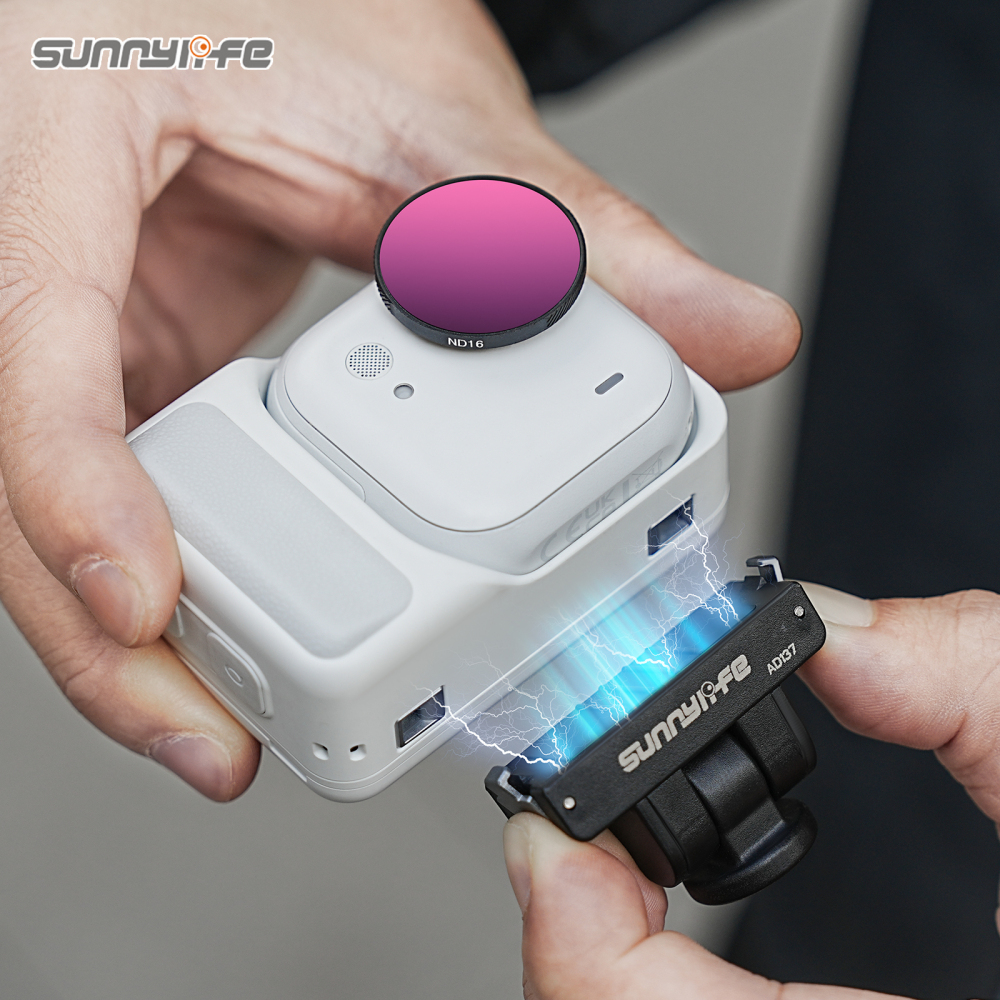 Sunnylife Magnetic Quick Release Adapter Mount 1/4” Interface 180° Tilt Adjustable Selfie Stick Adapter Stand for Insta360 GO Ultra