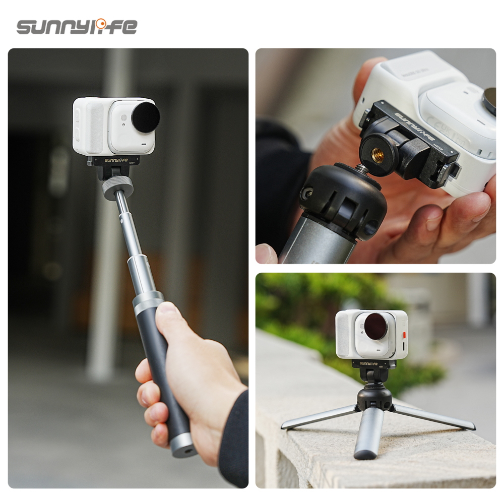 Sunnylife Magnetic Quick Release Adapter Mount 1/4” Interface 180° Tilt Adjustable Selfie Stick Adapter Stand for Insta360 GO Ultra